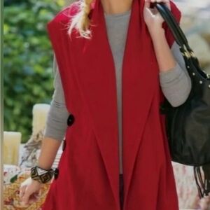 Soft Surroundings Red Clausse Vest L